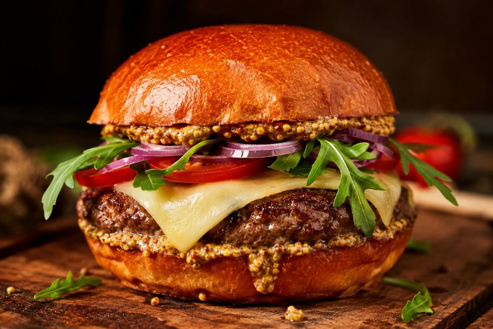 burger gourmet à la moutarde au safran
